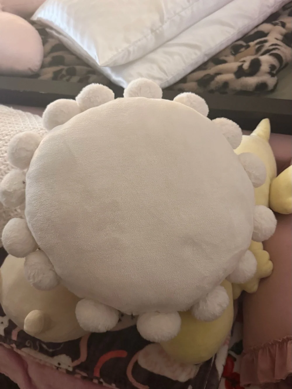 Target Cream Round Pom-Pom Accent Pillow